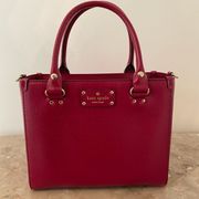 Satchel with Crossbody Strap in Maroon