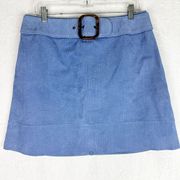 Snake Embossed Leather Mini Skirt Size 12 Periwinkle