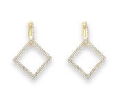 CZ Geometric Square Dangle Drop Earrings for Women Broadcast