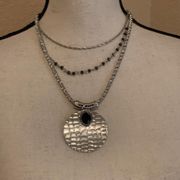 New York & Company NWT $24.95 Silver Tone Multi Strand Costume Jewelry Necklace
