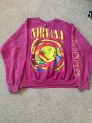 Pink Oversized Nirvana Sweatshirt