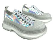 Alexander McQueen Tread Slick Iridescent Sparkle Translucent Sneaker Boots 38.5