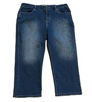 Chico’s Medium Wash Mid Rise Denim Capri Jeans Blue Size 12  / 2 Stretchy