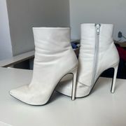 Tony Bianco white heeled booties