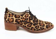 Louise et Cie Cheetah Leopard Print Cow Hair Lace Up Shoes Size 7M/ 37 1/2