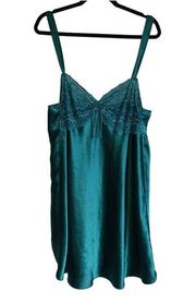 Morgan Taylor Intimated Emerald Green Silky Lace Lingerie Slip XXL