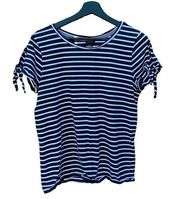 Nautica women's size large nautical blouse, blue and white stripes