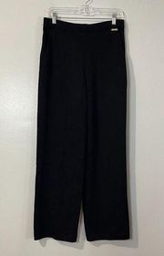ST. JOHN Knit Pants Size Medium High Rise Wide Leg Vintage Belt Designer Work