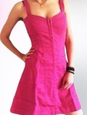 NWT Betsey Johnson Pink Cotton Corset Dress Sz 6