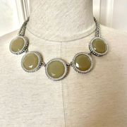 Banana Republic rhinestone silver tone statement necklace