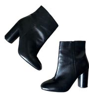 90s Y2K black leather boots EU 39 US 8