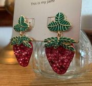 BAUBLEBAR Strawberry Costume Earrings SUGARFIX-NEW Red/Green Ret$13