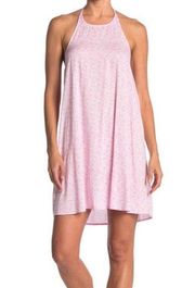 NWT Abound Pink Daisy Sakura Floral Halter Tie Neck Sleeveless Summer Dress M