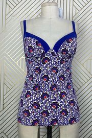 Boden Milos Tankini Top Island Bloom Blue Floral