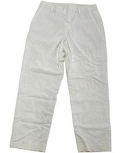 Uniqlo Pants Womens X Small White Crop Pocket Stretch Slim Mid Rise Leg Poly Mix