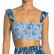 NANETTE LEPORE Swim Beach Crop Cami Blue NWT L