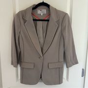 Anthropologie Yoana Baraschi Knit Silk-Lined Blazer Taupe | S