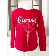 Comp Vintage L’Amour Sweatshirt in Raspberry Red, Size L