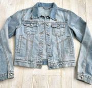 Somedays Lovin Rhinestone Peace Sign Denim‎ Jacket | Size XS