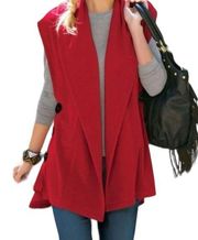 Soft Surroundings Women's Red Mesa Button Long Open Vest Size L/ XL