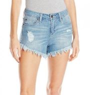 Celebrity pink high waist shorts with gray hem in Mackay repair wash size 26