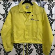 Champion Sports Cropped Coaches Rain Jacket Bright Yellow Color Pop XS