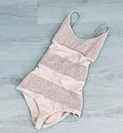 Tori Praver Todo Santos One Piece Swimsuit in Naked Beige Size Small NEW
