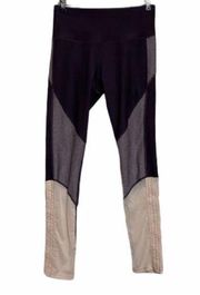 Apana Leggings Purple Pink mesh at the calves