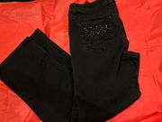 SLENDER FIT BALCK DENIM JEANS SIZE 12