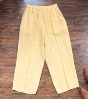 FLAX • Classic Floods Pants yellow 100% linen lagen look wide leg loose pull on