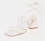 Schutz Fernanda Ankle Strap Block Heel Sandal Women’s Pearl Sz 8.5B