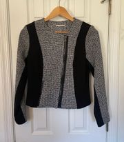 Tweed Asymmetrical Zipper Jacket