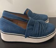 Veronica Beard Effie Denim Platform Sneakers Size 8 /IT 38