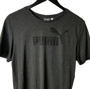 Puma T Shirt Graphic Tee Short Sleeve Cotton Solid Logo Print Gray Medium M