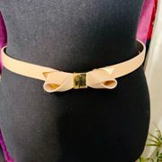 Ted Baker Beige Bow Belt with Gold Ted Baker Name Plate Size S/M