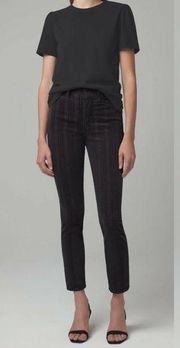 Citizens of humanity olivia high rise slim ankle corduroy pants gray