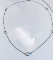 18k Leaf Motif Adjustable Mother Of Pearl Necklace