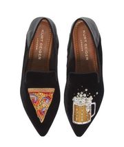 Kurt Geiger London Junkfort Embroidered Pizza Flat Loafers, Size 38.5 NIB RARE*