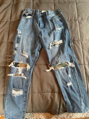 KanCan Camo Distressed Jeans 