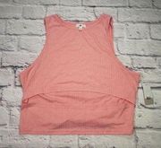 BP Womens Size XLarge Pink Bodycon Tank Top Ribbed Open Front Style