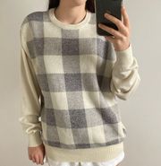 Knitted Plaid Sweater 