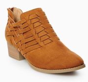 LC Womens Tanzanite Cognac Ankle Boots