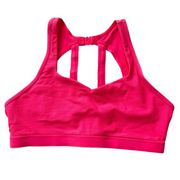 Lorna Jane Sports Bra Womens Medium Pink Solid Clasp Athlesiure