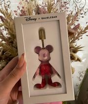 NWT Disney x  Mickey Mouse pink and red gold outlined keychain charm