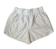 White Workout Athletic Shorts with Zipper pocket size small