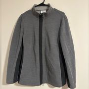 Akris punto zip gray running athletic jacket size 14