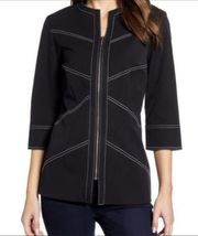 Ming Wang Blazer Black & White Full Zip Casual & Professional Jacket Sz 3X NWT