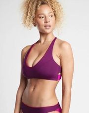 ATHLETA A-C Color Block Triangle Purple and Red Bikini Top Sz. Large