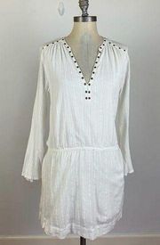PAIGE White Rivet Long Sleeve Dress XS