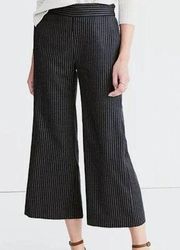Madewell Womens Bryant Wide Leg Pinstripe Trouser Pants Pull On Grey Size Large